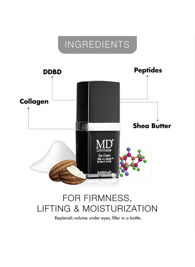MD Ultimate Eye Cream Under Eye Cream For Reduced Dark Circles Puffiness Wrinkles Bags & Anti Aging Enriched With Collagen Peptides Shea Butter For Firmness Lifting & Moisturization  - Image 4