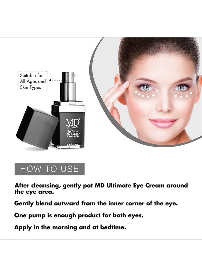 MD Ultimate Eye Cream Under Eye Cream For Reduced Dark Circles Puffiness Wrinkles Bags & Anti Aging Enriched With Collagen Peptides Shea Butter For Firmness Lifting & Moisturization  - Image 5