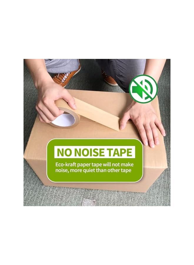 PROMASS promass Packing Tape, 6 Pcs 5cmx50m Brown Kraft Paper Shipping Tape, Shipping Tape, Box Tape, Heavy Duty Packing Tape for Moving Boxes, Packing Boxes, Shipping Cardboard and Carton Sealing  - Image 3