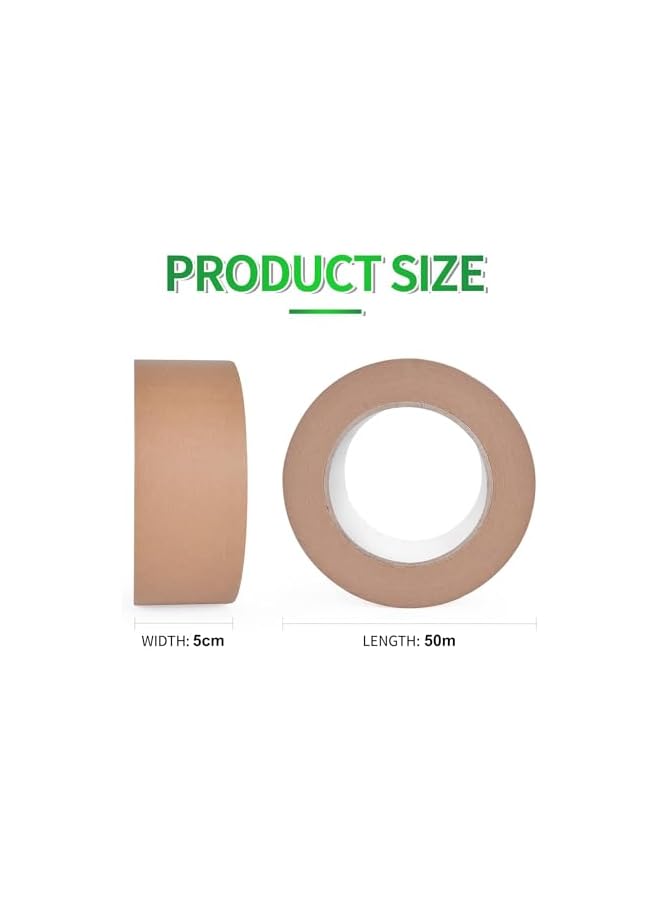 PROMASS promass Packing Tape, 6 Pcs 5cmx50m Brown Kraft Paper Shipping Tape, Shipping Tape, Box Tape, Heavy Duty Packing Tape for Moving Boxes, Packing Boxes, Shipping Cardboard and Carton Sealing  - Image 5