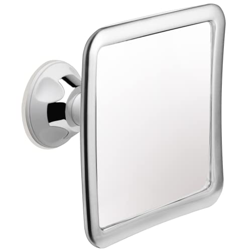 MIRRORVANA Fogless Shower Mirror for Shaving with Upgraded Suction, Anti Fog Shatterproof Surface and 360° Swivel, No Magnification, 6.3" x 6.3" (Chrome) - Image 1