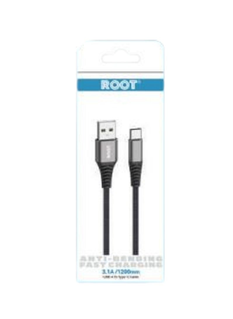 رووت كيبل تايب سي أسود قماش 1.2M روت - Image 2