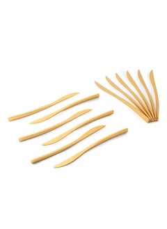 Life Smile 12pcs Cutlery Set, 18/10 Stainless Steel, Flatware Set, 12pcs Dinner Knife, Shine Gold, for Home Kitchen, Mirror Polished - Dishwasher Safe  - Image 1