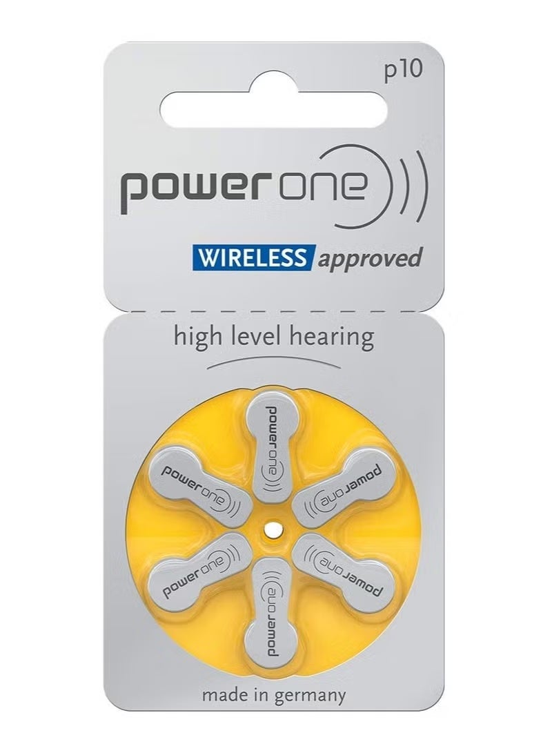 باور ون بطاريات PowerOne P10 لسماعات الأذن، خالية من الزئبق، عالية الأداء، بطارية رقمية صغيرة، 60 قطعة، 1.45 فولت (أصفر) - Image 2