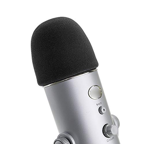 SUNMON Microphone Foam Windscreen Cover for Blue Yeti, Yeti Pro and Yeti X Microphones, the Mic Pop Filter Mask Shield also suit MXL and Audio Technica (Black) - Image 2