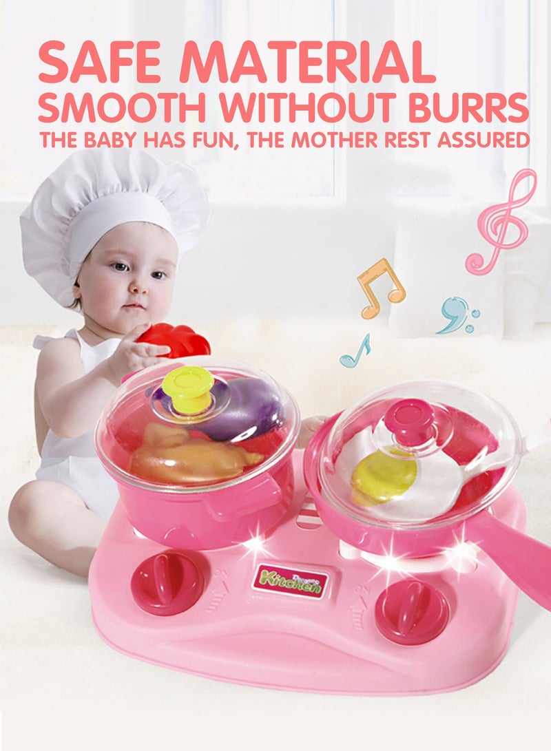 54Pcs 2-in-1 Play Kitchen Set with Ice Cream and Noodle Maker,  Magic Clay Kitchen Playset with Water Cycle Systemr,kids Cooking Baking Set，Pretend Play Kids Cooking for 1-5 Years Old,Built-in Storage Compartment， Boys and Girls ,Pink - Image 4