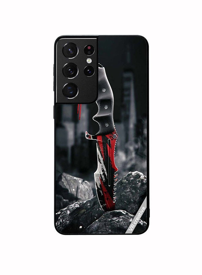 VR CREATIVE Protective Case Cover For Samsung Galaxy S21 Ultra 5G Huntsman Knife Design Multicolour - Image 1