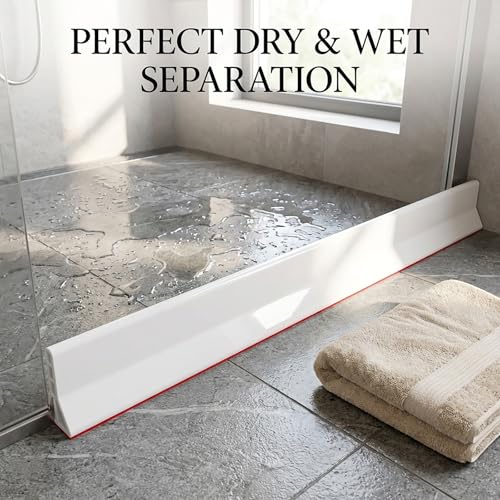 Ynotus 3.5" High Collapsible Shower Threshold Water Dam 78"Shower Water Splash Guard Shower Threshold Barrier Water Stopper To Keep Water In Shower Dry And Wet Bathroom - Image 4