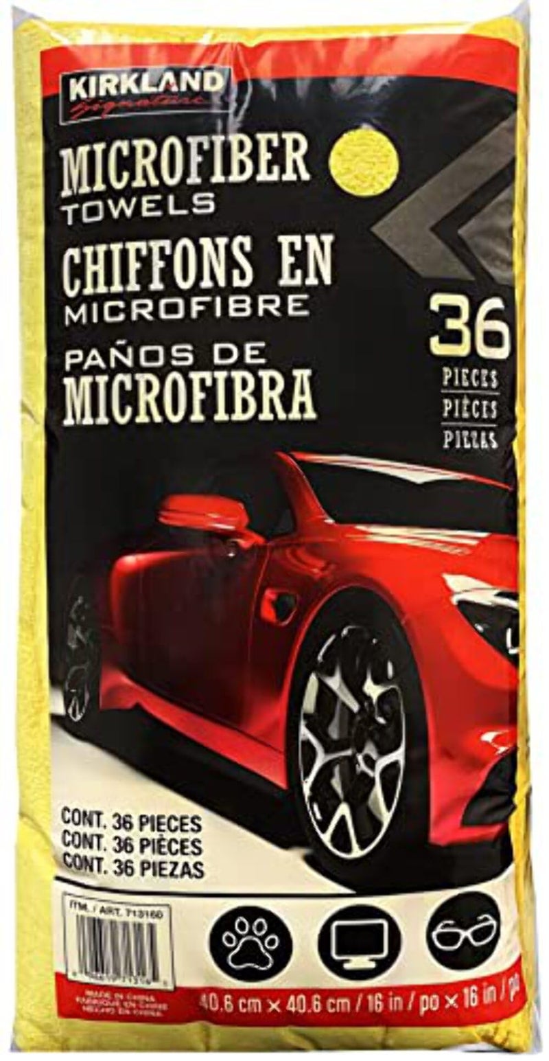 Kirkland Signature Ultra High Pile Premium Microfiber Towels, 36 Count (Pack of 1), Yellow - 713160 - Image 1