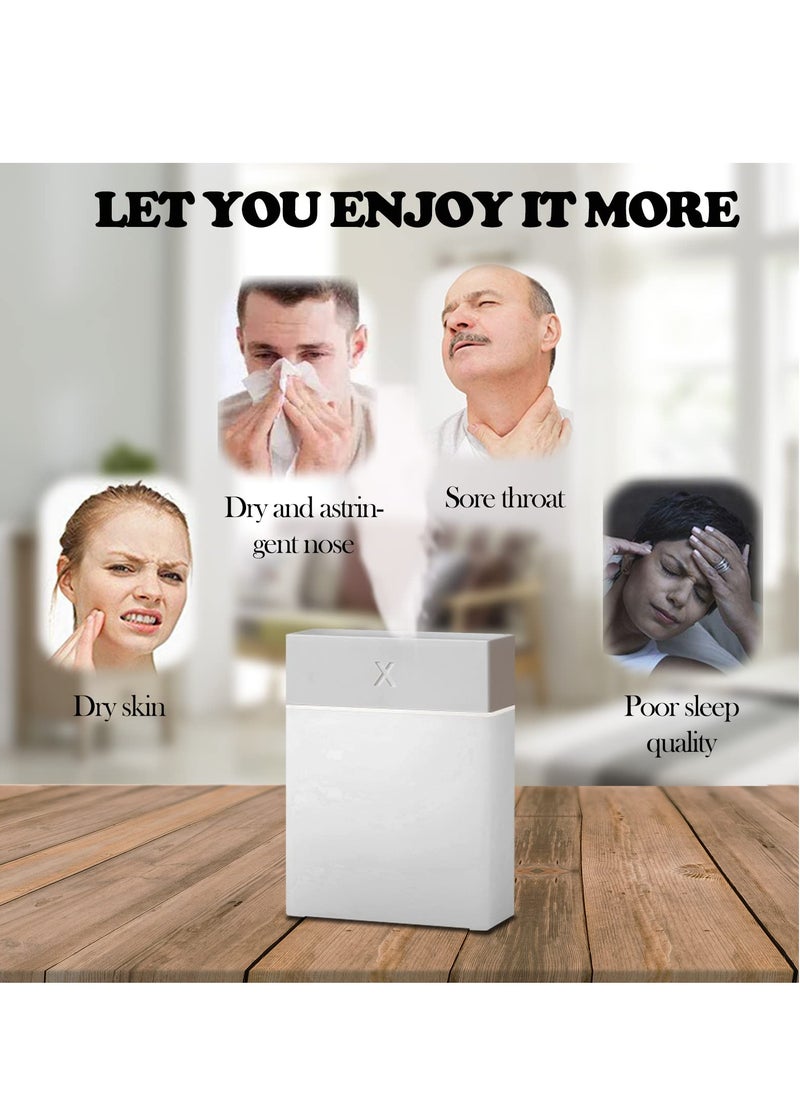 Excefore - Portable Small Humidifier, 280ml Portable Humidifier, Mini Cool Mist Humidifier with Night Light, USB Personal Desktop Humidifier for Bedroom, Office, Auto Shut-Off, Ultra-Quiet - Image 1
