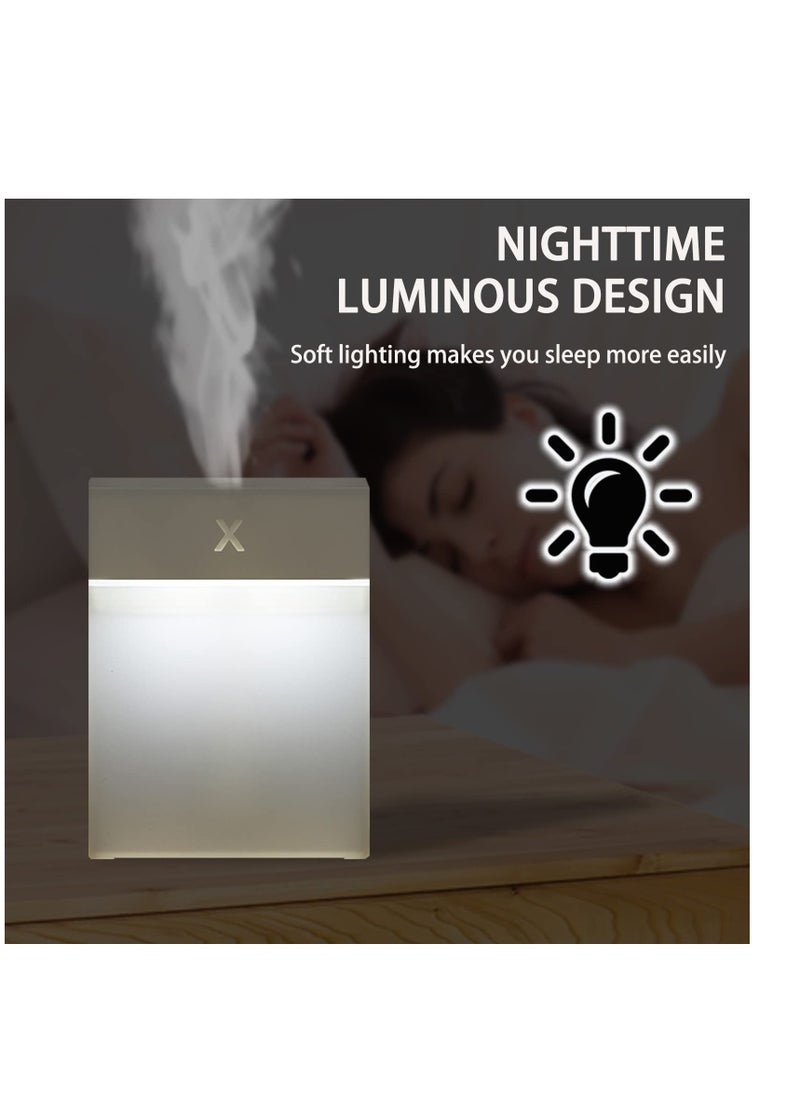 Excefore - Portable Small Humidifier, 280ml Portable Humidifier, Mini Cool Mist Humidifier with Night Light, USB Personal Desktop Humidifier for Bedroom, Office, Auto Shut-Off, Ultra-Quiet - Image 1