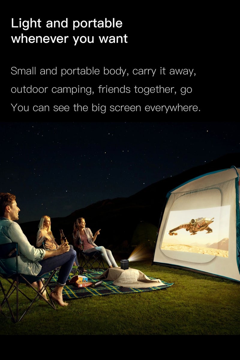 فيكوشا 【VIKUSHA V890】جهاز عرض أسود، 1200 لومن أنسي + دقة 1080 بكسل عالية الوضوح! 5G ثنائي النطاق، واي فاي، بلوتوث، حوّل تخييمك أو منزلك إلى سينما في ثوانٍ! - Image 2