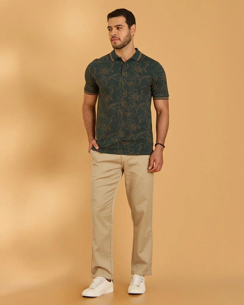 REDTAG Men Green Polo Shirt
