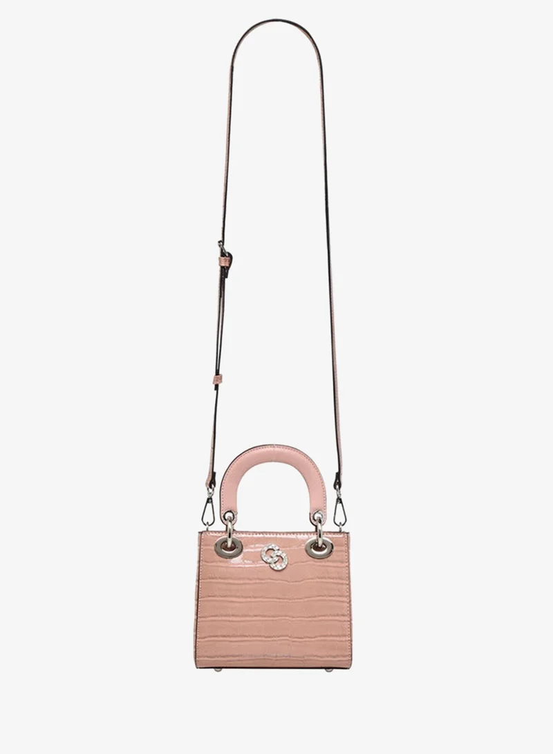 Celeste Textured Tote Bag with Detachable Strap and Button Closure