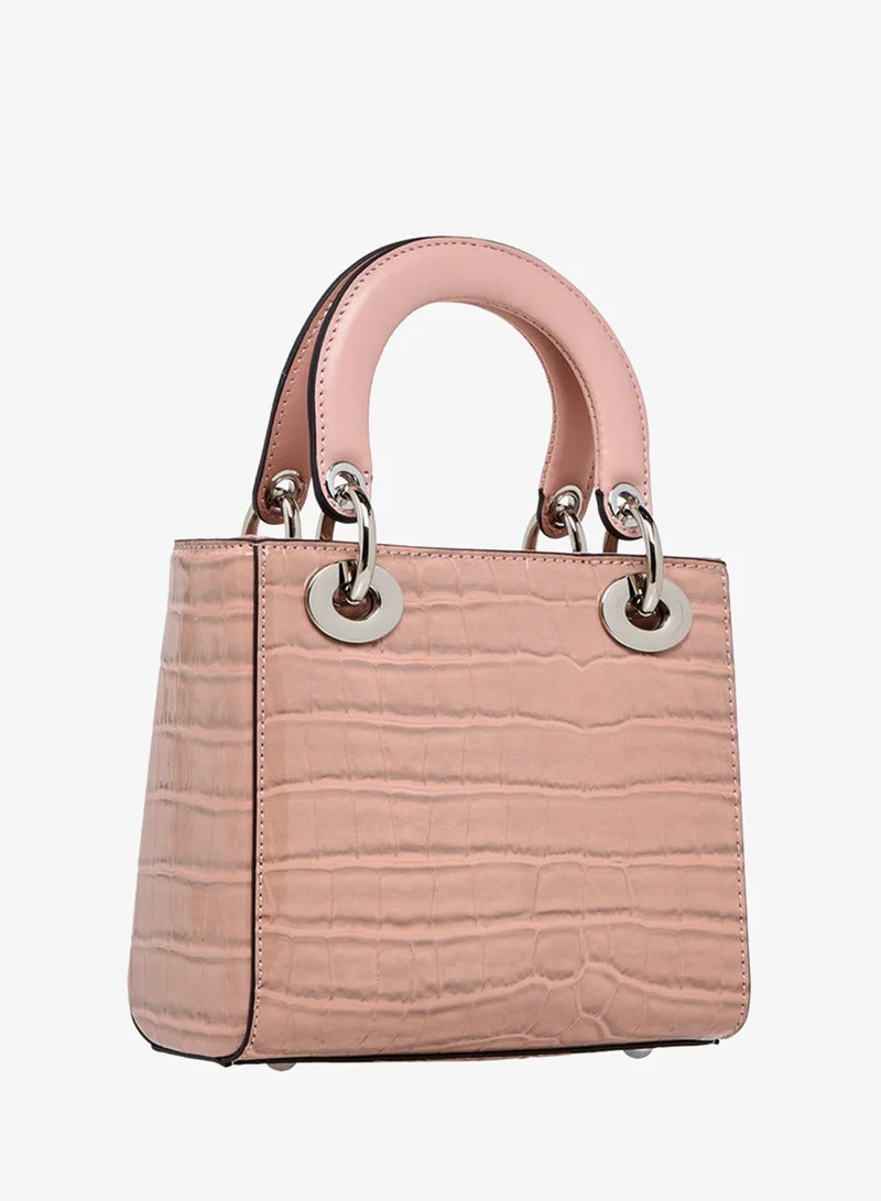 Celeste Textured Tote Bag with Detachable Strap and Button Closure