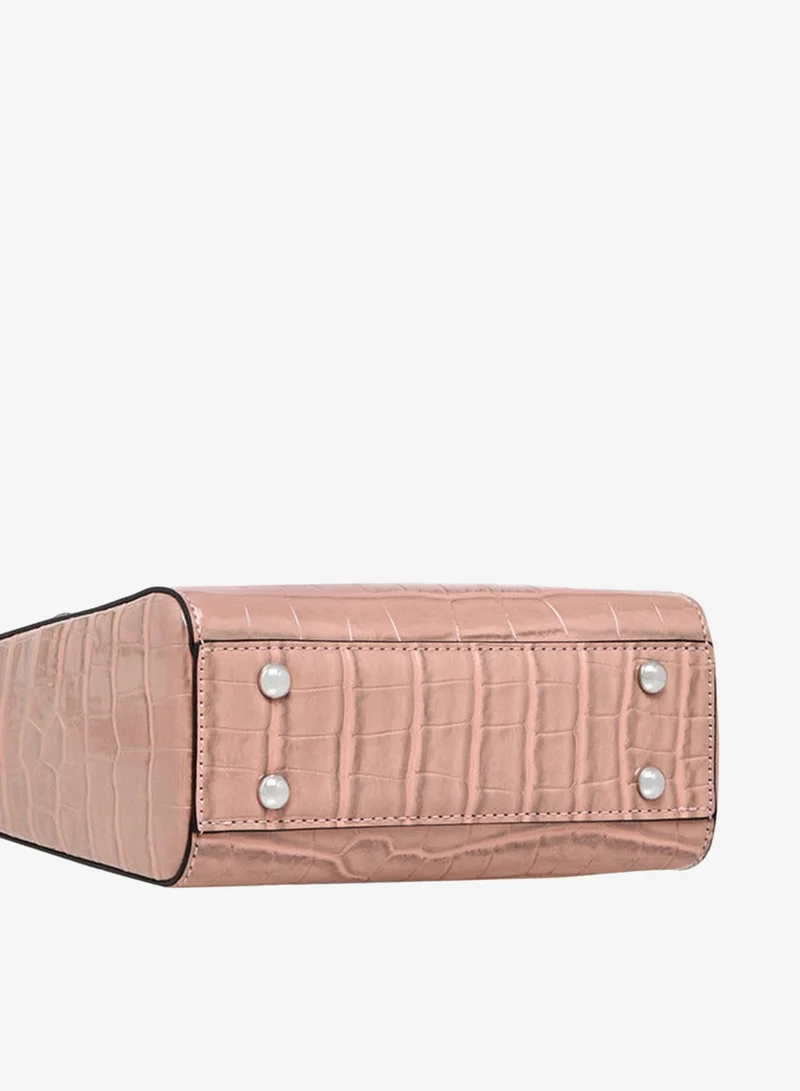 Celeste Textured Tote Bag with Detachable Strap and Button Closure
