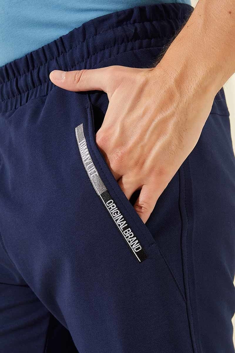 Tommy Life Indigo Men's Front Pocket Detailed Standard Pattern Classic Leg Capri-83092_1  - Image 4
