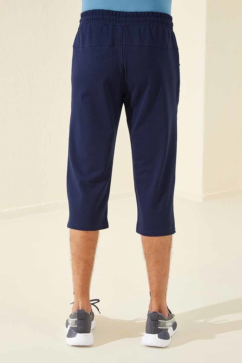 Tommy Life Indigo Men's Front Pocket Detailed Standard Pattern Classic Leg Capri-83092_1  - Image 5