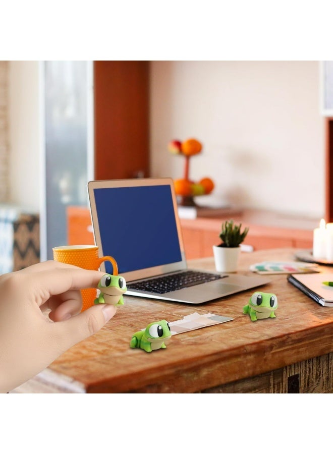3D Printed Mini Frog 4 Pcs for Office Desktop Ornament Small Animal Party and Home Decor Gift for Frog Lovers - Image 2