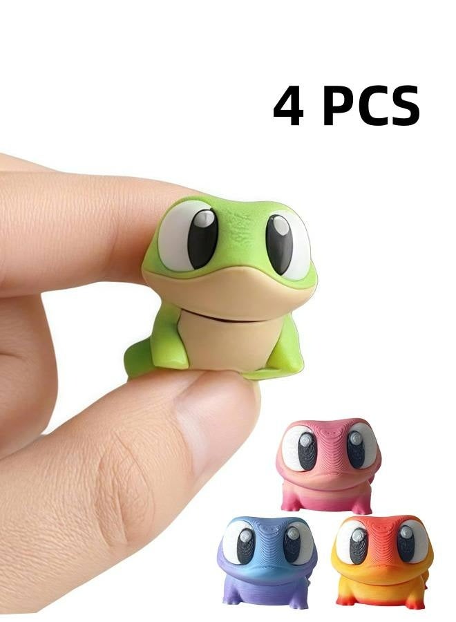 3D Printed Mini Frog 4 Pcs for Office Desktop Ornament Small Animal Party and Home Decor Gift for Frog Lovers - Image 1