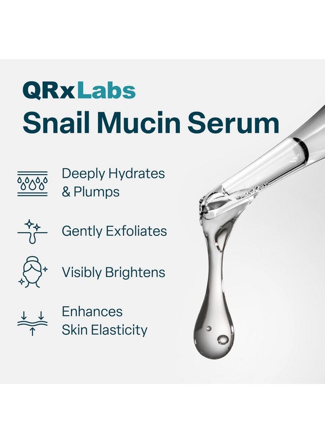 كيو آر إكس لابس سيروم مخاط الحلزون من QRxLabs - يرطب البشرة ويزيد من نضارتها وإشراقها - غني بالكولاجين لبشرة مشدودة ومشرقة - يقشر البشرة بلطف ليمنحكِ توهجًا ناعمًا - 2 أونصة - Image 2