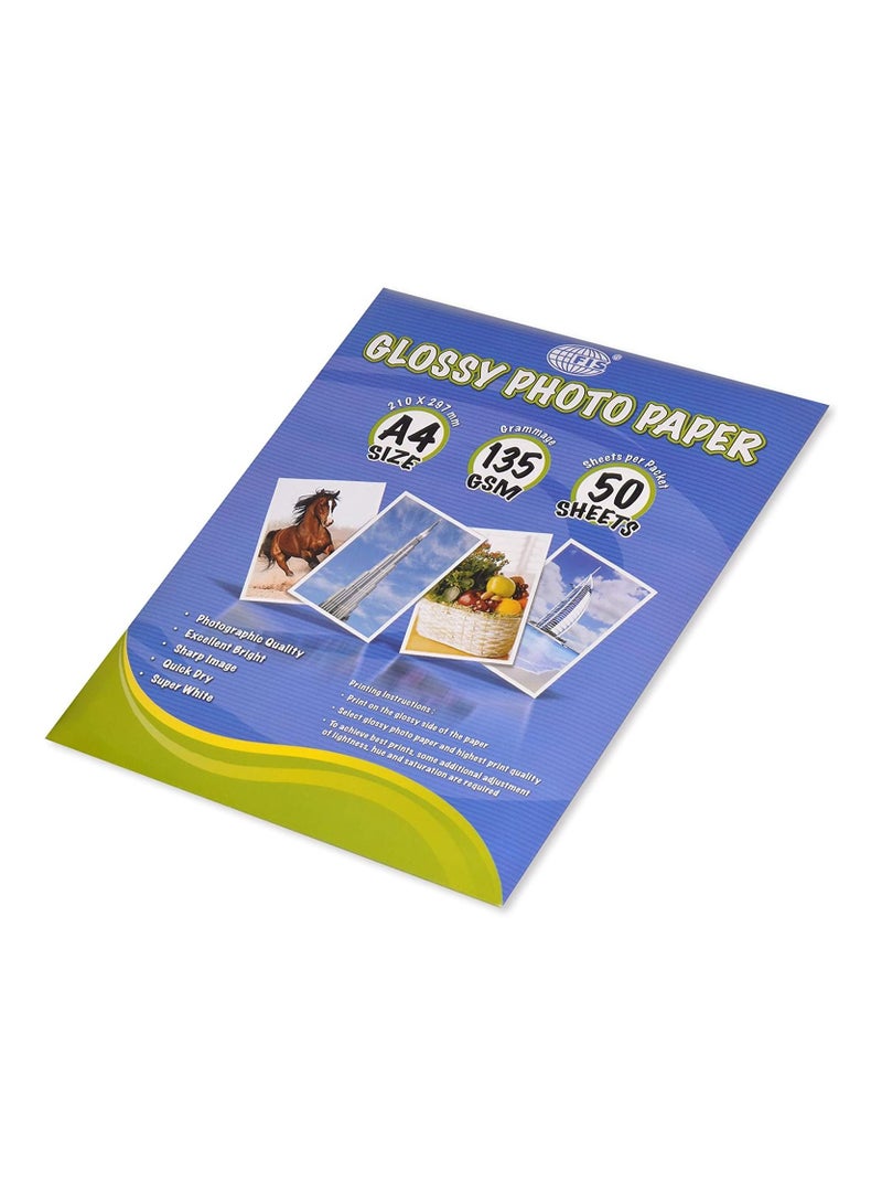 FIS ورق صور لامع FIS - 210x207 مم، A4، 135 جرام - 50 ورقة - Image 1