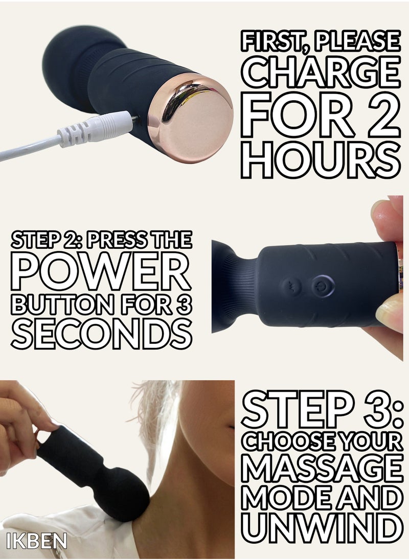 IKBEN - IKBEN Micro Massage Stick – Handheld Massager for Pain Relief, Muscle Relaxation, body and Facial Massage, IPX5 Waterproof, 10 Massage Modes, Compact and Easy to Carry - Image 1
