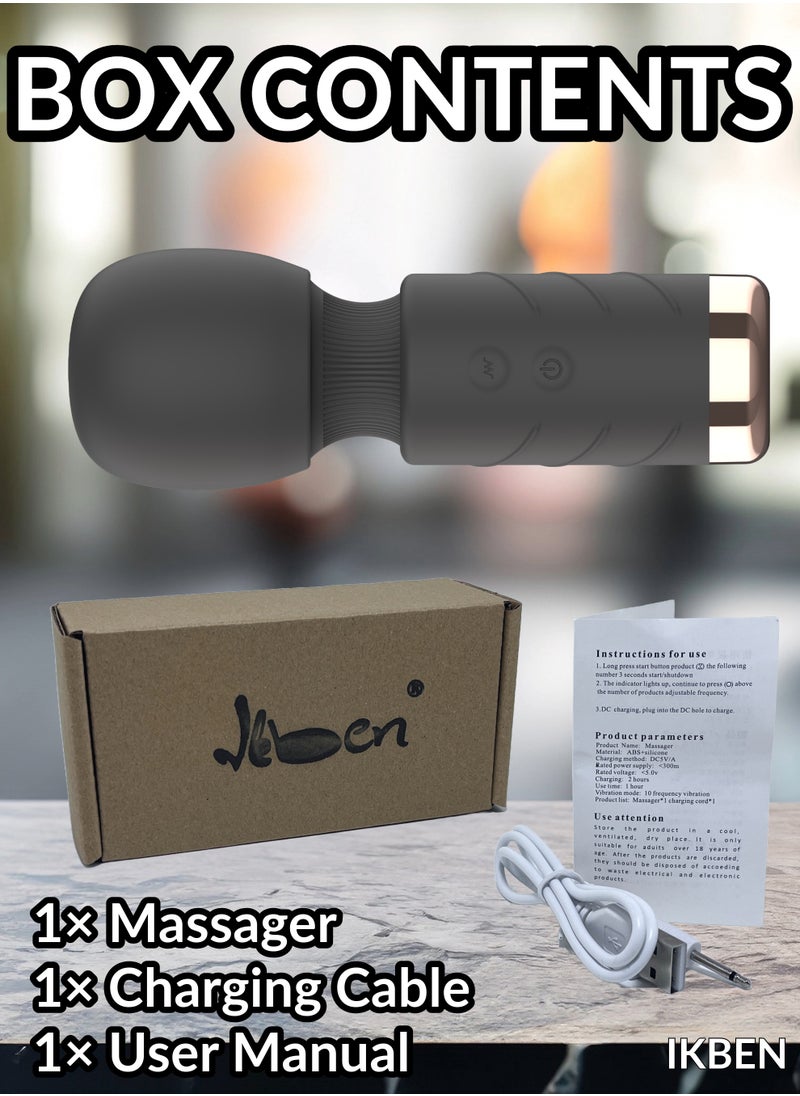 IKBEN - IKBEN Micro Massage Stick – Handheld Massager for Pain Relief, Muscle Relaxation, body and Facial Massage, IPX5 Waterproof, 10 Massage Modes, Compact and Easy to Carry - Image 1