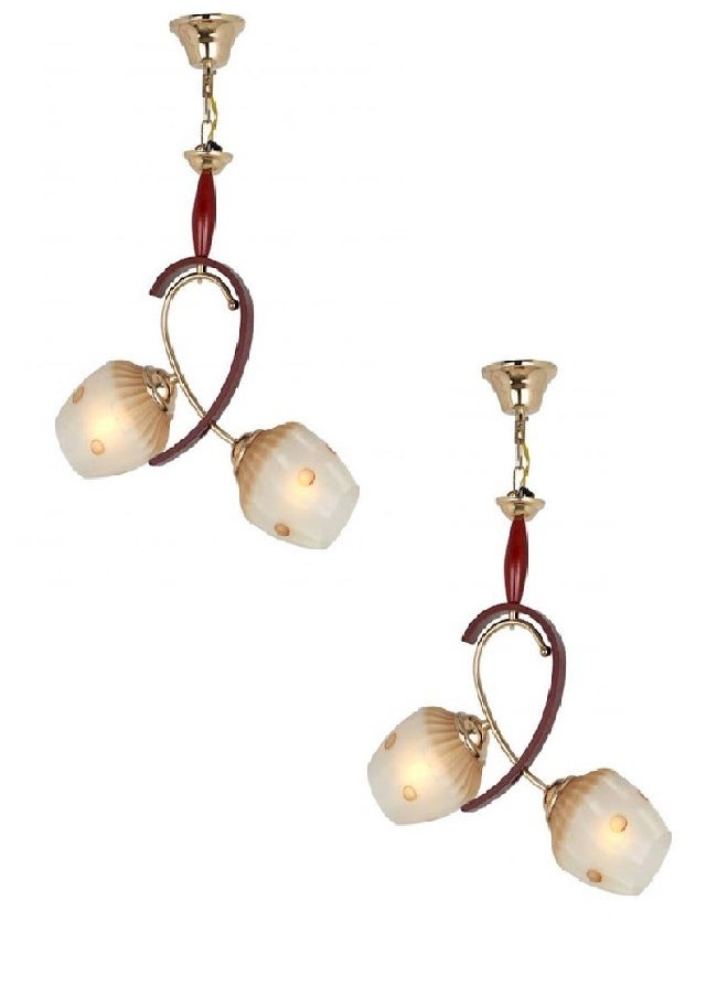 Fiamco Modern chandelier, two pieces - J392-P2-GD  - Image 1