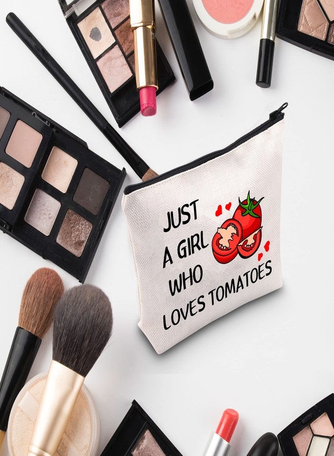 G2TUP Tomato Lover Gift Who Loves Tomatoes Makeup Bag Tomato Gardener Cosmetic bag Tomato Farmer Gift Veggie Zipper Travel Bag (Who Loves Tomatoes White Bag) - Image 5