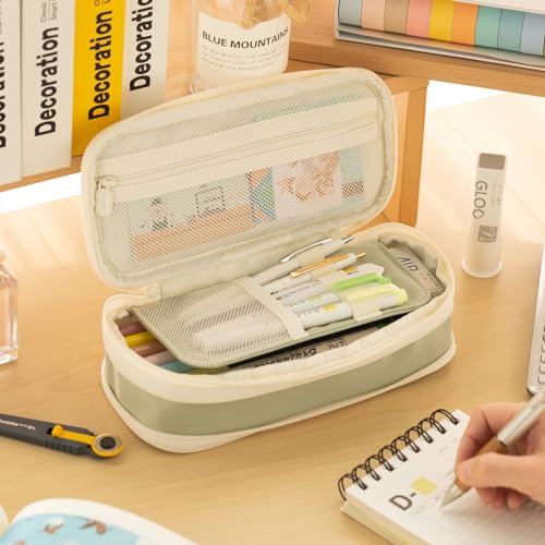 EASTHILL Big Capacity Pencil Case Large Pencil Pouch Stationery Pen Bag for Teen Girls-Green - Image 5
