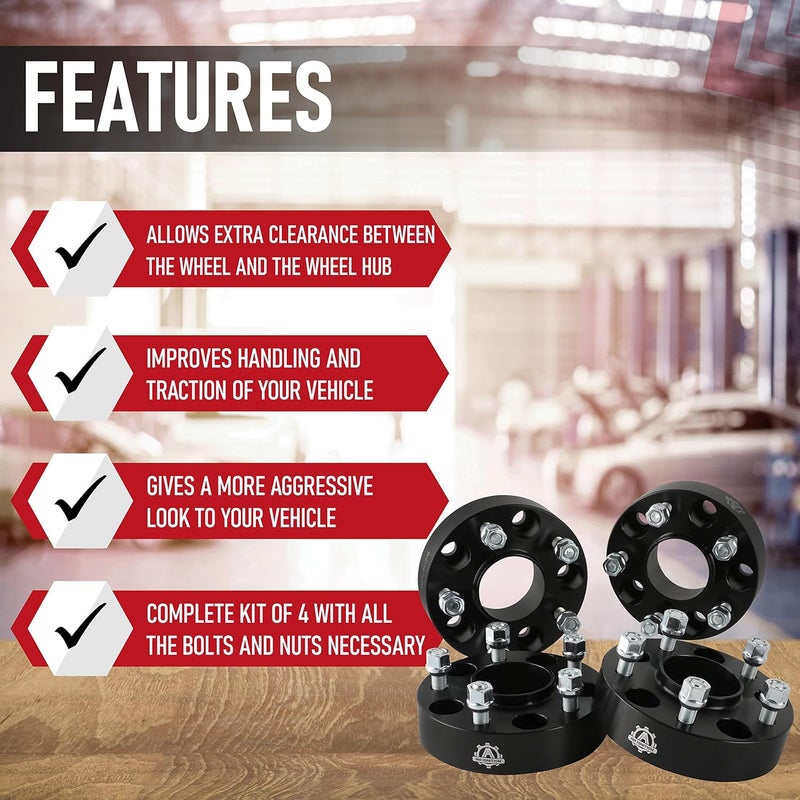 AA Ignition مجموعة فواصل العجلات AA Ignition من 4 - بسماكة 1.5 بوصة، محول مركزي 5x127 مم لمركبات جيب - Image 2