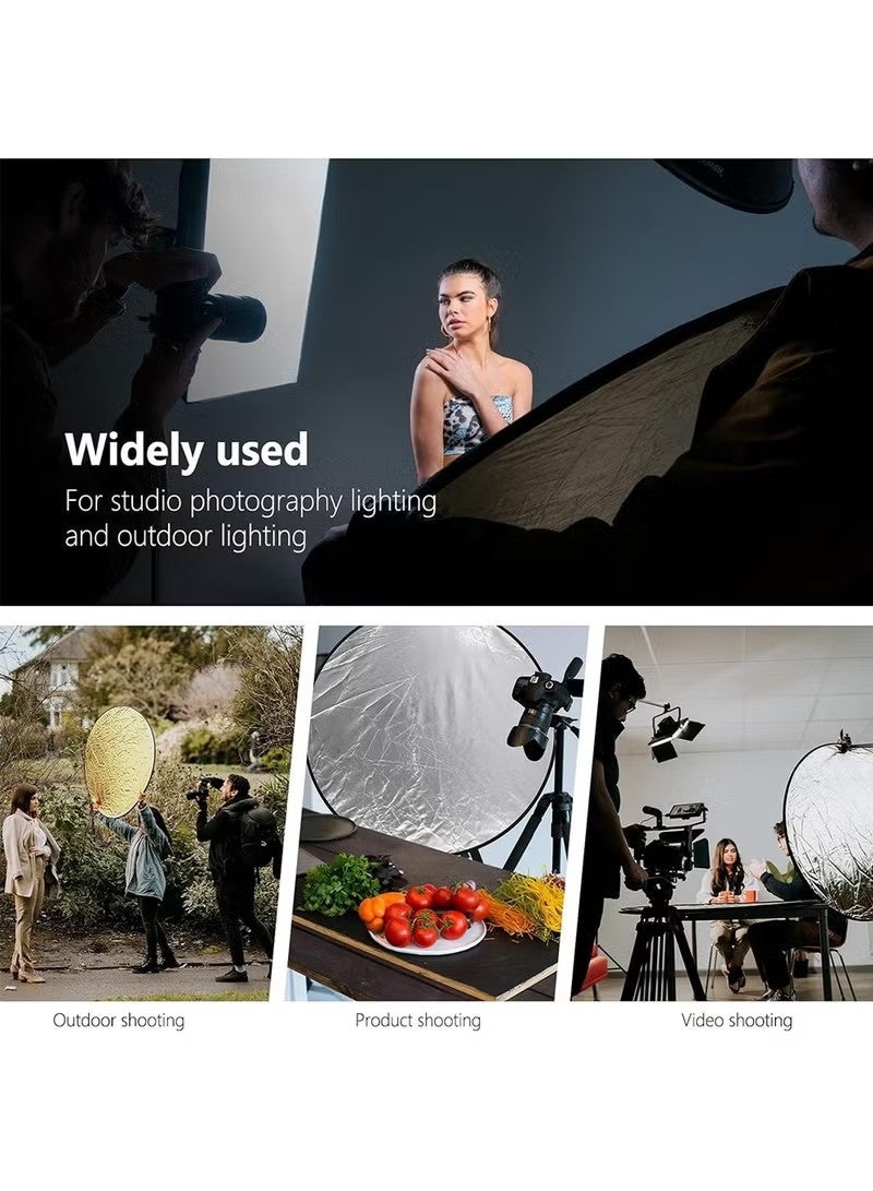 42 Inch/80 Centimeter Light Reflector Diffuser 5 in 1 Collapsible Multi Disc with Bag - Translucent, Silver, Gold, White, and Black for Studio Photography Lighting Outdoor - Image 3