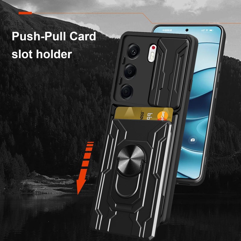 erorex For Tecno Camon 40 Pro 5G Sliding Camshield TPU+PC Phone Case with Card Slot(Dark Green) - Image 2