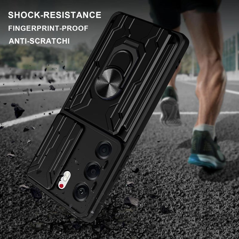 erorex For Tecno Camon 40 Pro 5G Sliding Camshield TPU+PC Phone Case with Card Slot(Dark Green) - Image 3