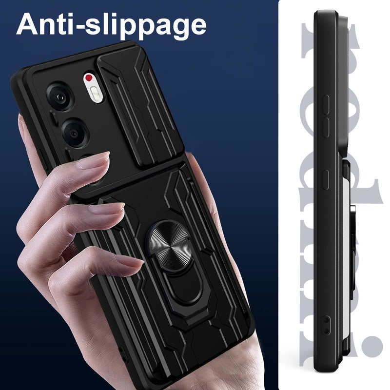 erorex For Tecno Camon 40 Pro 5G Sliding Camshield TPU+PC Phone Case with Card Slot(Dark Green) - Image 5