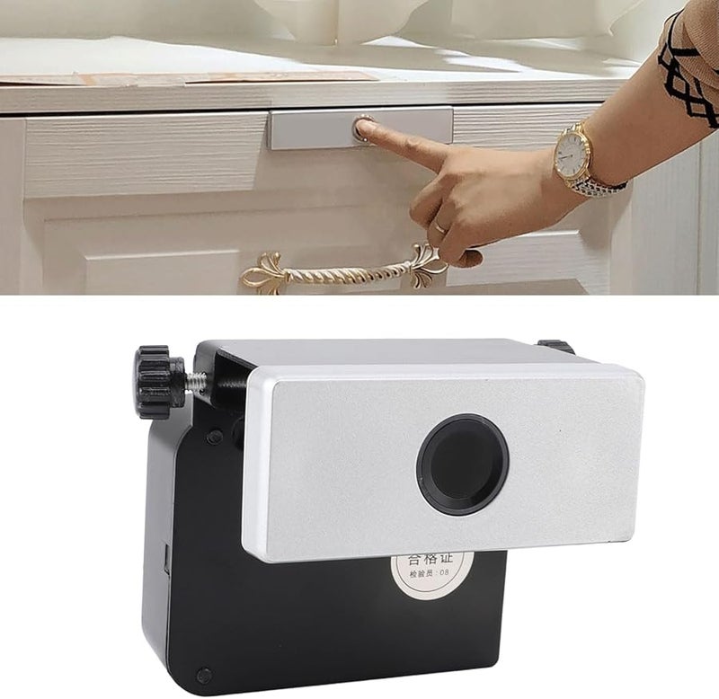 Black Fingerprint Cabinet Lock Smart Keyless Biometric Drawer Wardrobe Child Safety Easy Install - Image 5