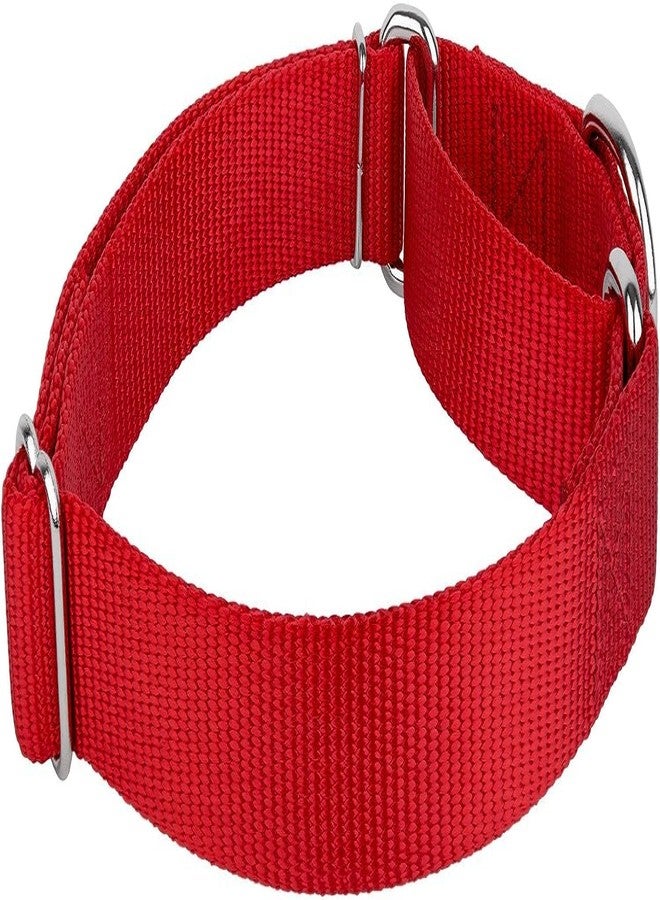 FOR YOUR PETS طوق مارتينجال للكلاب الكبيرة من أجل حيواناتك الأليفة، طوق بحلقة معدنية متينة، طوق نايلون قابل للتعديل يمنع الانزلاق، أطواق للكلاب الكبيرة (أحمر) - Image 3