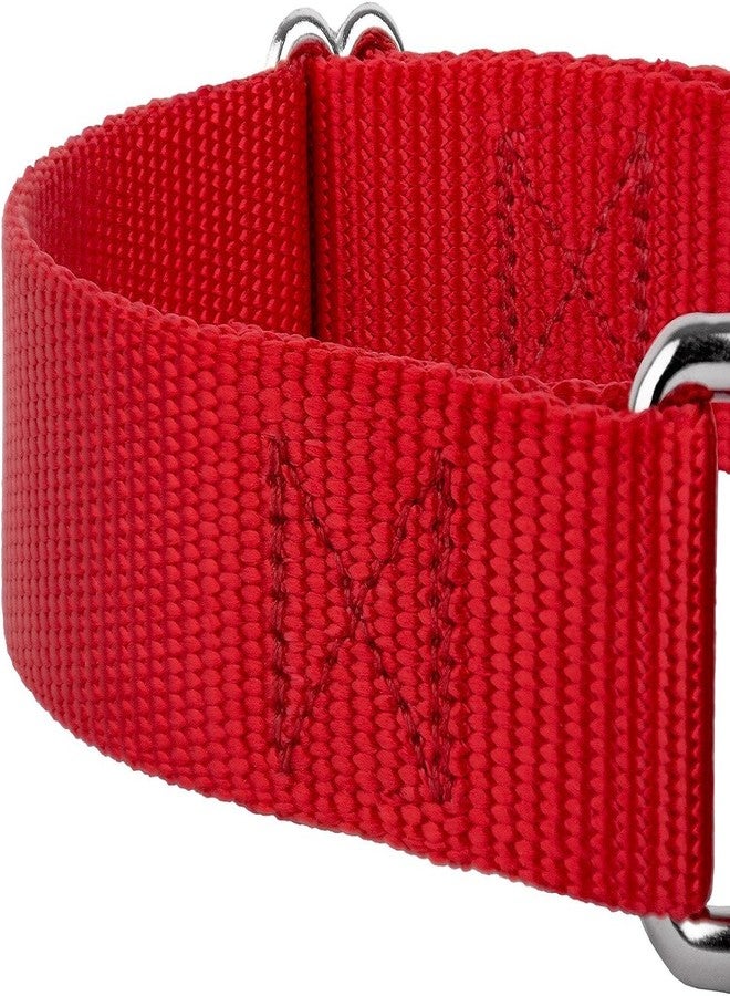 FOR YOUR PETS طوق مارتينجال للكلاب الكبيرة من أجل حيواناتك الأليفة، طوق بحلقة معدنية متينة، طوق نايلون قابل للتعديل يمنع الانزلاق، أطواق للكلاب الكبيرة (أحمر) - Image 5