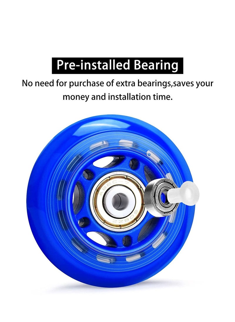 SYOSI - 8 Pack 64mm, 82A/84A Inline Skate Wheels with ABEC-7 Bearing, Indoor/Outdoor Roller Skate Wheels, Roller Blade Skating Wheels, Training Wheels for Scooters,Beginner  Roller Blades Replacement Wheel - Image 1