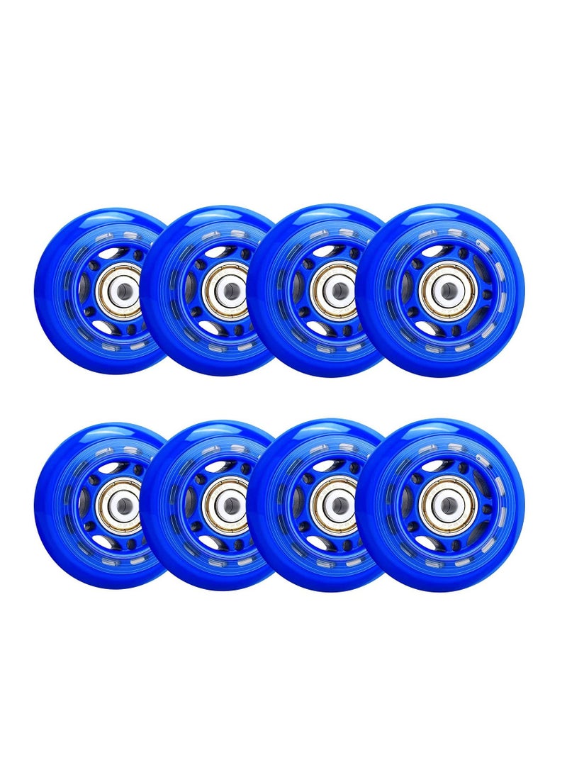 SYOSI - 8 Pack 64mm, 82A/84A Inline Skate Wheels with ABEC-7 Bearing, Indoor/Outdoor Roller Skate Wheels, Roller Blade Skating Wheels, Training Wheels for Scooters,Beginner  Roller Blades Replacement Wheel - Image 1