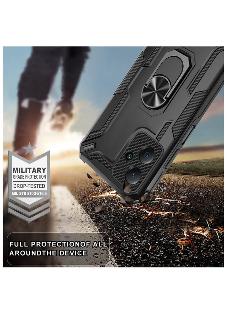 Excefore Military Grade Heavy Duty Shockproof Case for Xiaomi Redmi Note 12 5G /Poco X5, 360° Rotation Ring Holder Military Grade Shockproof Cover, for Xiaomi Redmi Note 12 5G /Poco X5 LB (Black)  - Image 2