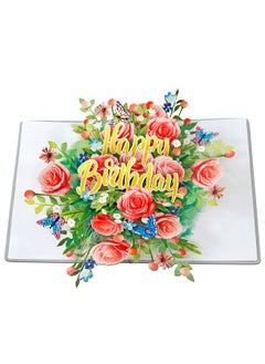 CUT POPUP.COM Cutpopup Happy Birthday Floral, Birthday Card Pop Up, 3D Popup Greeting Card (Happy Birthday Floral)  - Image 2