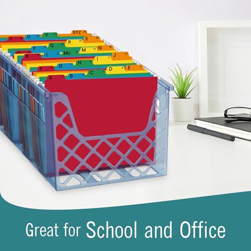 EXTRIC Alphabetical File Organizer, 25 Alphabet Dividers with Tabs Letter Size File Cabinet Dividers, A-Z Manila Guides 5 Assorted Colors, 1/5 Cut Tab Positions Filing Cabinet and Desk Organization - Image 5
