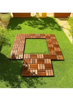 لينجوي حزمة من 10 بلاط أرضيات خشبي، 30x30x3 سم، بلاط التزيين الخشبي، بلاط الأرضيات، بلاط أرضيات المكتب، بلاط الأرضيات المنزلية، بلاط الحديقة، بلاط DIY  - Image 2