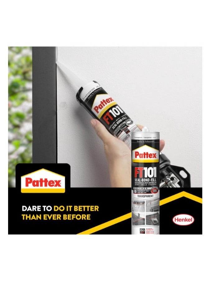 Pattex Seal-Bond-Fill Silicone Sealant Construction Adhesive 280 ml, Transparent - Image 4