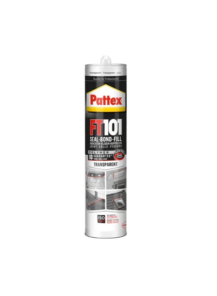 Pattex Seal-Bond-Fill Silicone Sealant Construction Adhesive 280 ml, Transparent - Image 1