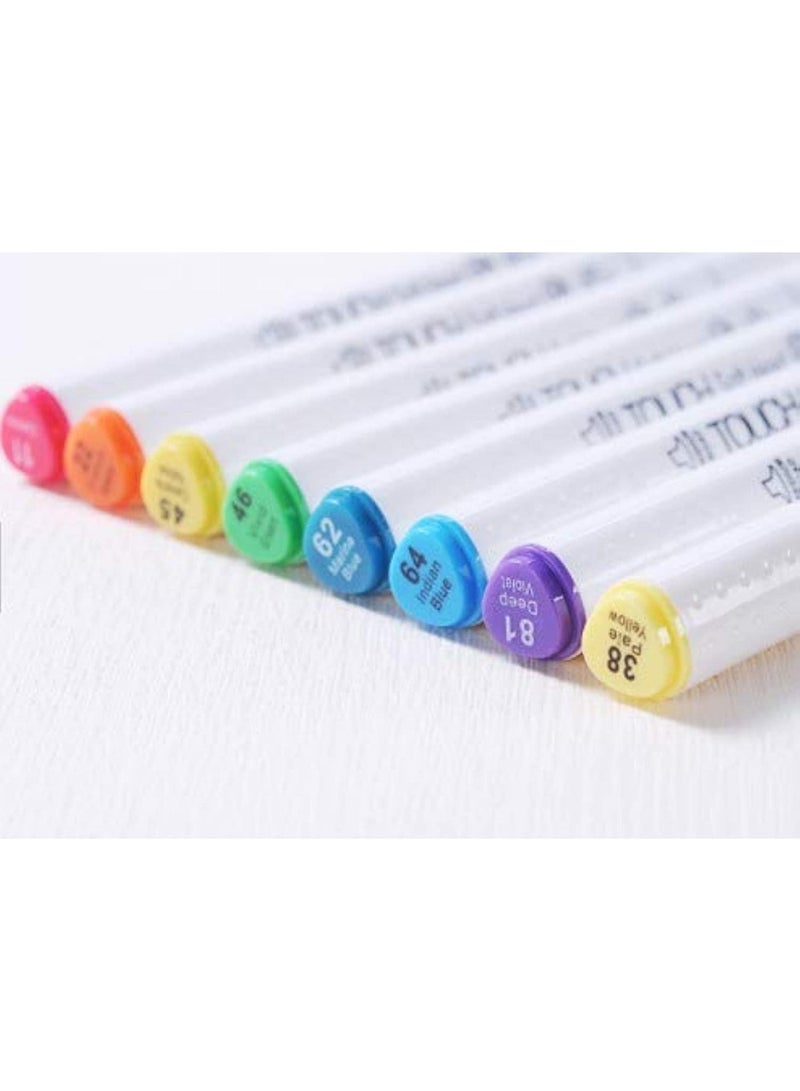 Superior 12 Colors Art Markers Set Dual Heads Broad Fine Point with PP Storage Box for Children Students Professionals Artists Designers Drawing Coloring Sketching - Image 3