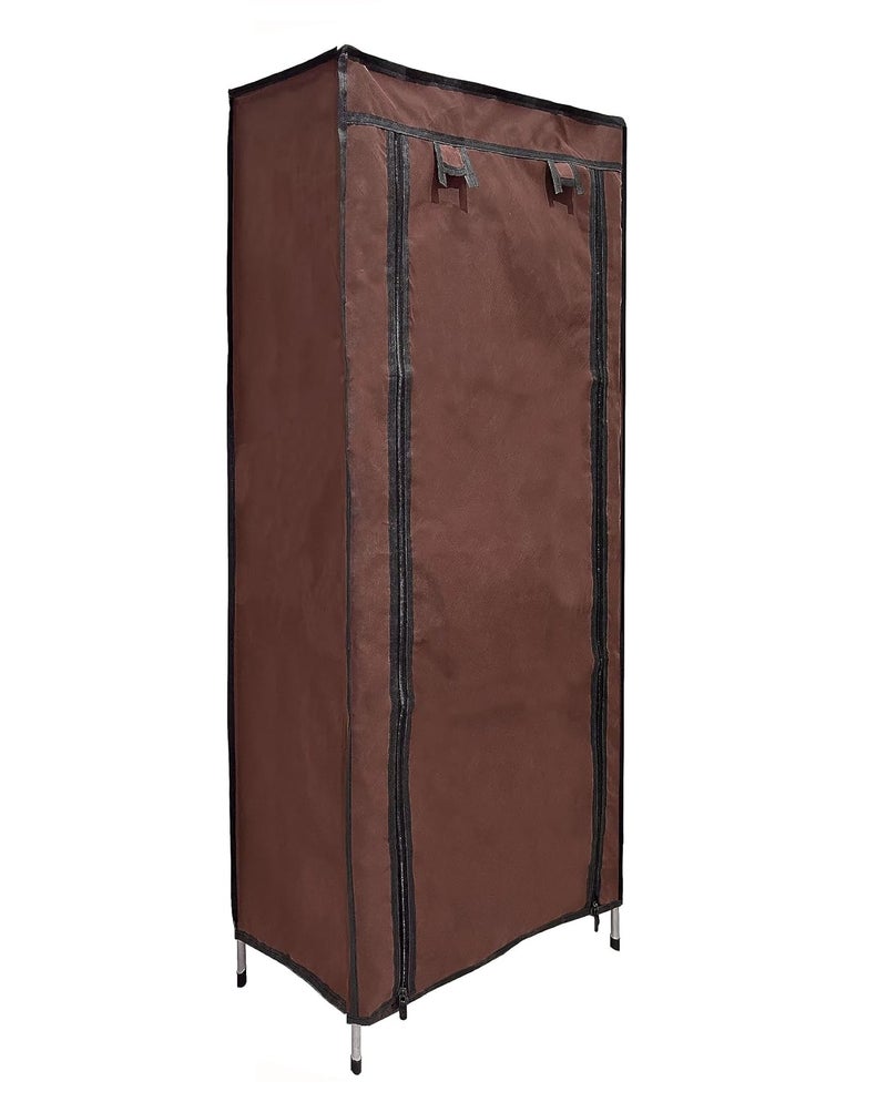 SANAMSTORE Metal 9 Tier Rack ShoeClothesbooks stand Rack with cover for home Need to Be Assemble DIY Brown Cm - Image 4
