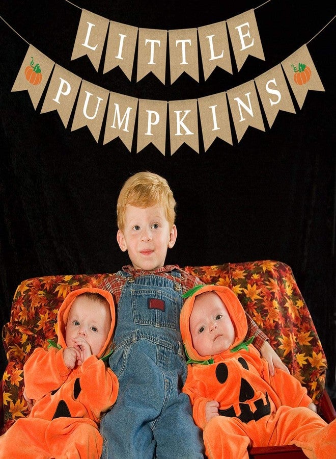 Rainlemon Jute Burlap Little Pumpkins Banner Fall Twins Baby Shower Gender Reveal Party Garland Decoration - Image 5